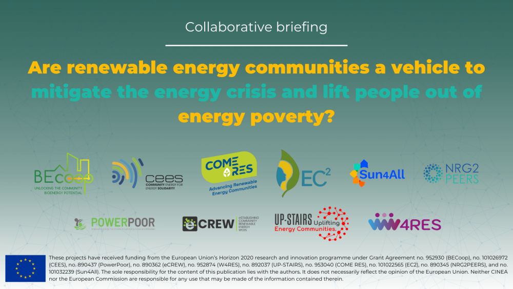 10 EU projects collaborate for a briefing on the potential of energy communities